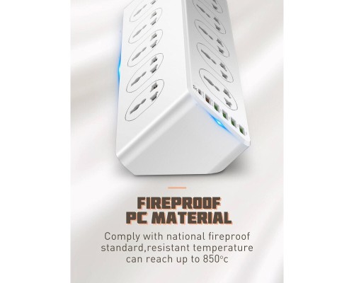 Мережевий фільтр живлення LDNIO SC10610, 5роз + 3USB (SC10610)