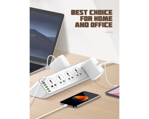 Мережевий фільтр живлення LDNIO SC10610, 5роз + 3USB (SC10610)