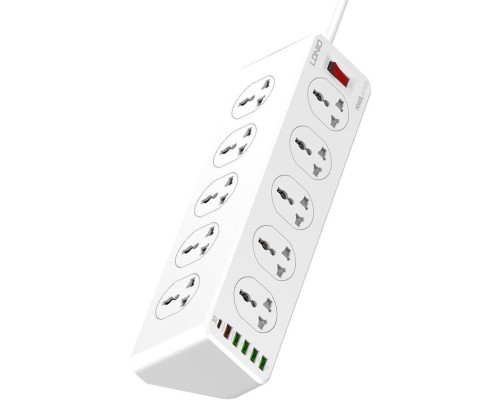 Мережевий фільтр живлення LDNIO SC10610, 5роз + 3USB (SC10610)