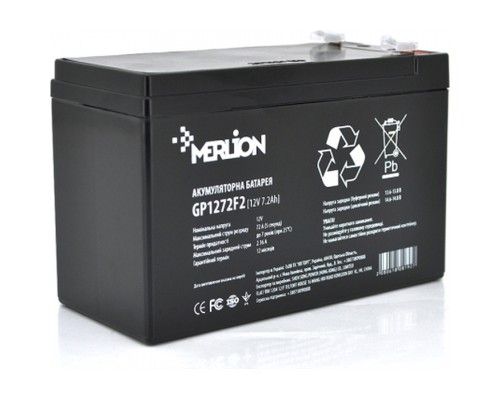 Батарея до ДБЖ Merlion 12V-7.2Ah black (GP1272F2B)