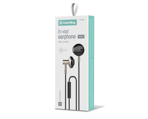 Навушники ColorWay Slim 3.5 mm Wired Earphone Blast 2 Black (CW-WD02BK)