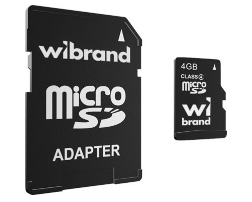 Карта пам'яті Wibrand 4GB microSD class 4 (WICDC4/4GB-A)