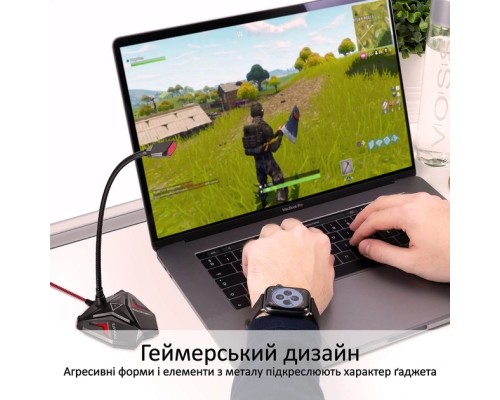 Мікрофон Promate Streamer LED USB Maroon (streamer.maroon)