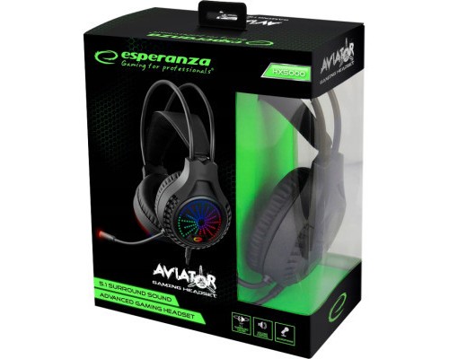 Навушники Esperanza Aviator RGB 5.1 Black (EGH5000)