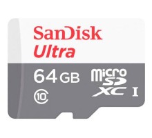 Карта пам'яті SanDisk 64GB microSD class 10 Ultra Light (SDSQUNR-064G-GN3MN)
