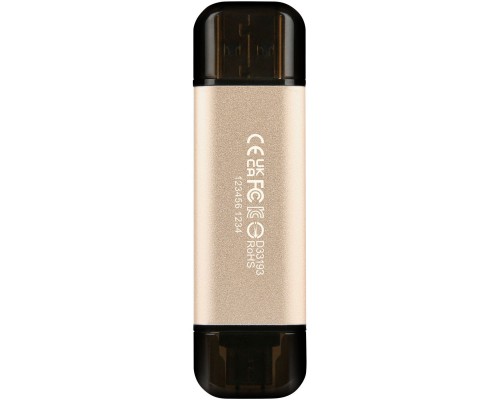 USB флеш накопичувач Transcend 128GB JetFlash 930 Gold-Black USB 3.2/Type-C (TS128GJF930C)