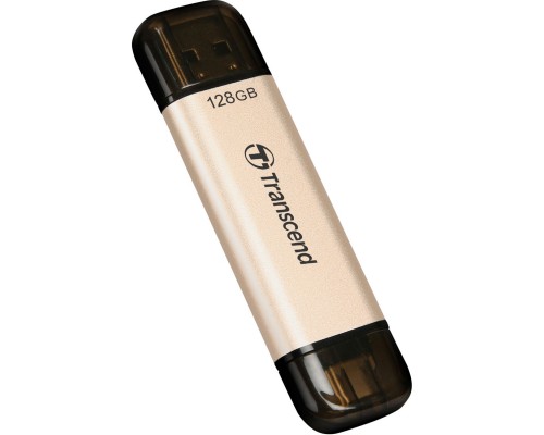 USB флеш накопичувач Transcend 128GB JetFlash 930 Gold-Black USB 3.2/Type-C (TS128GJF930C)