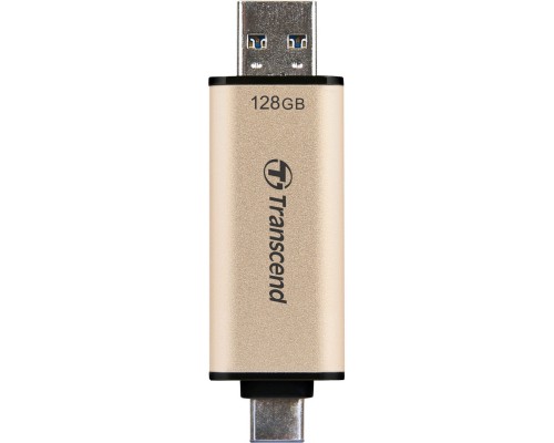 USB флеш накопичувач Transcend 128GB JetFlash 930 Gold-Black USB 3.2/Type-C (TS128GJF930C)