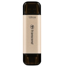 USB флеш накопичувач Transcend 128GB JetFlash 930 Gold-Black USB 3.2/Type-C (TS128GJF930C)