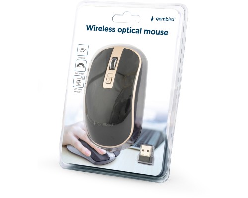 Мишка Gembird MUSW-4B-06-BG Wireless Black-Gold (MUSW-4B-06-BG)