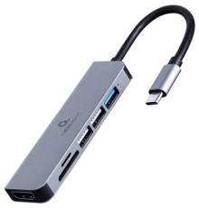 Концентратор Cablexpert USB-C 6-in-1 (hub/HDMI/CR) (A-CM-COMBO6-02)