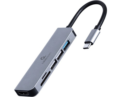 Концентратор Cablexpert USB-C 6-in-1 (hub/HDMI/CR) (A-CM-COMBO6-02)