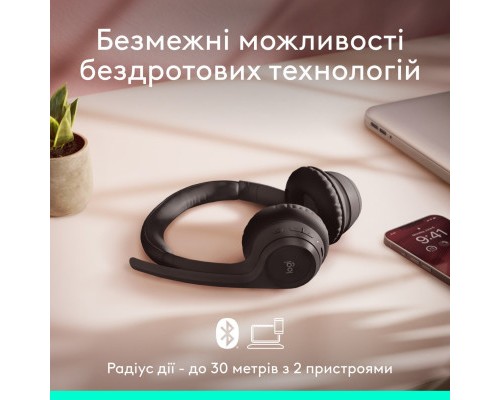 Навушники Logitech Zone 300 Bluetooth Graphite (981-001407)