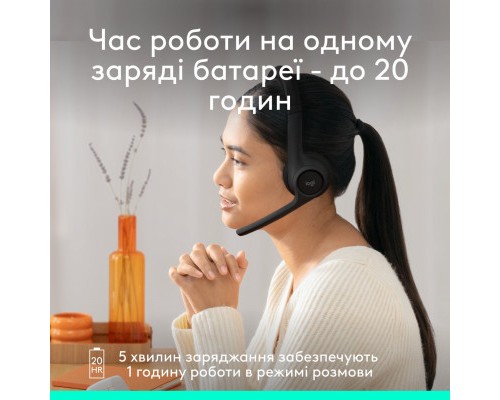 Навушники Logitech Zone 300 Bluetooth Graphite (981-001407)