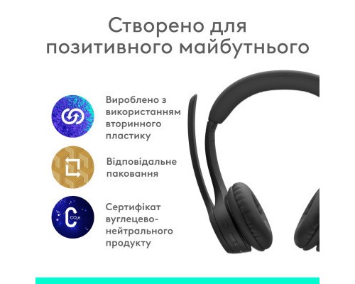 Навушники Logitech Zone 300 Bluetooth Graphite (981-001407)