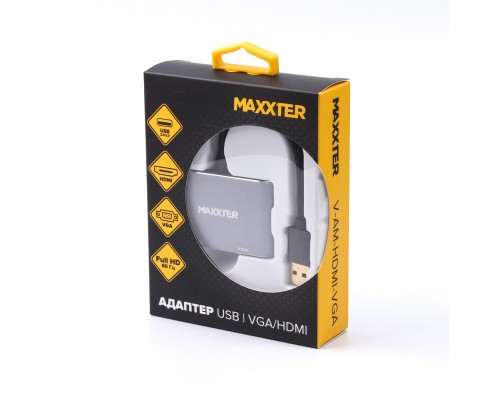 Перехідник Maxxter USB to HDMI/VGA (V-AM-HDMI-VGA)