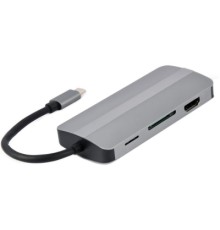 Концентратор Cablexpert USB-C 8-in-1 (USB hub 3.0/HDMI//VGA/PD/CR/stereo audio) (A-CM-COMBO8-02)