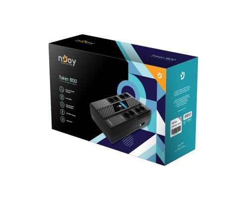 Пристрій безперебійного живлення nJoy Token 800 USB 8*Schuko (UPCSBLS680TTOAZ01B)