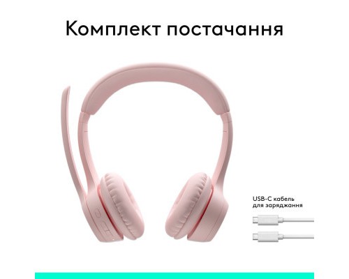 Навушники Logitech Zone 300 Bluetooth Rose (981-001412)