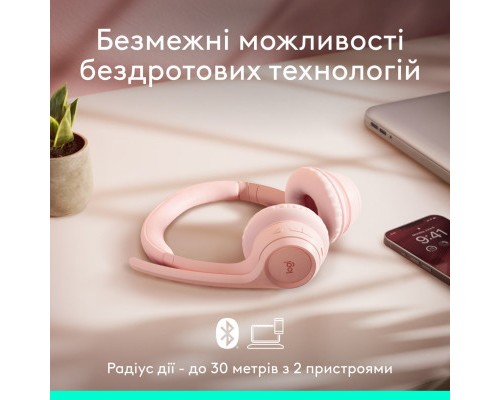 Навушники Logitech Zone 300 Bluetooth Rose (981-001412)