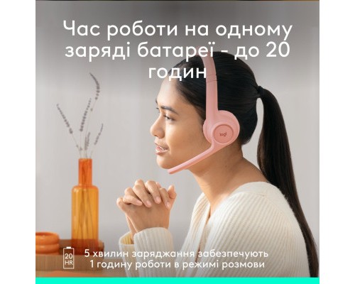 Навушники Logitech Zone 300 Bluetooth Rose (981-001412)