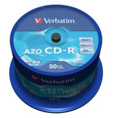 Диск CD Verbatim 700Mb 52x Cake box 50 Crystal AZO (43343)
