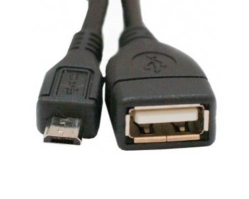 Дата кабель OTG USB 2.0 AF to Micro 5P 0.1m Atcom (3792)