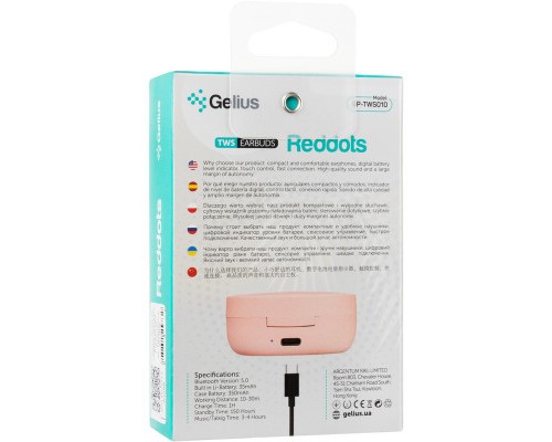 Навушники Gelius Pro Reddots TWS Earbuds GP-TWS010 Pink (00000082298)