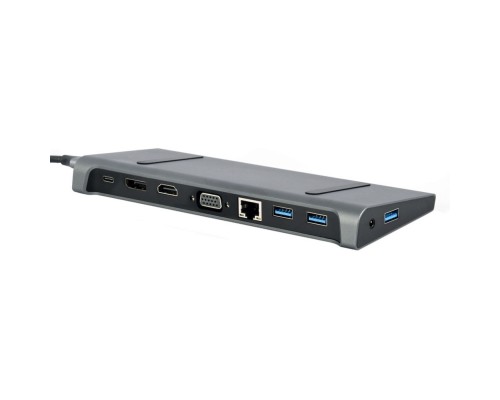Концентратор Cablexpert USB-C 9-in-1 (USB-hub + HDMI/VGA/PD/CR/LAN/3.5mm) (A-CM-COMBO9-02)