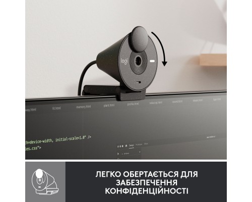 Веб-камера Logitech Brio 300 FHD Graphite (960-001436)