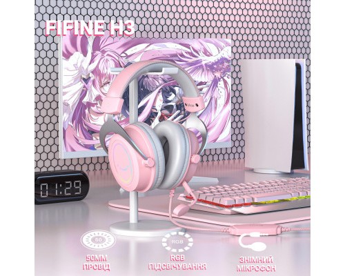 Навушники Fifine H3 RGB Pink (H3P)