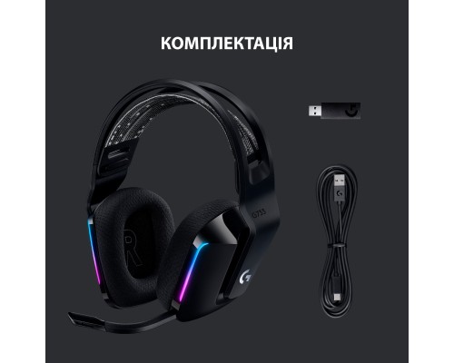 Навушники Logitech G733 Lightspeed Wireless RGB Gaming Headset Black (981-000864)