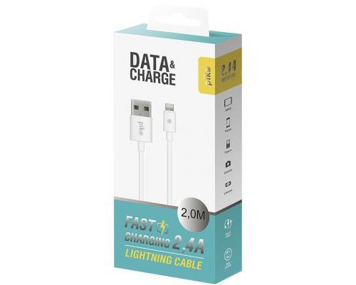 Дата кабель USB 2.0 AM to Lightning 2.0m white Piko (1283126493867)