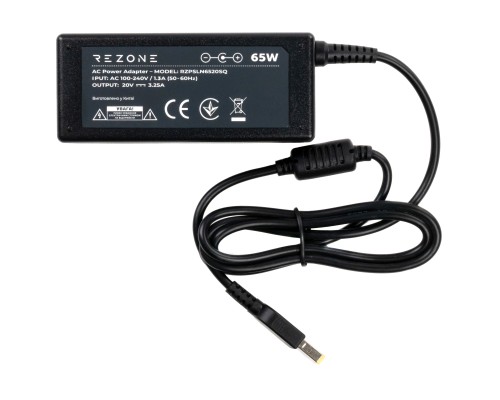 Блок живлення до ноутбуку Rezone Lenovo 65W 20V 3.25А square with pin (RZPSLN6520SQ)