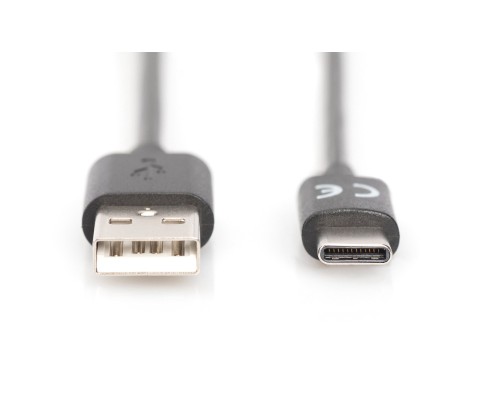 Дата кабель USB 2.0 AM to Type-C 1.8m Digitus (AK-300136-018-S)