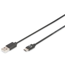 Дата кабель USB 2.0 AM to Type-C 1.8m Digitus (AK-300136-018-S)
