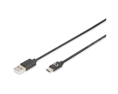 Дата кабель USB 2.0 AM to Type-C 1.8m Digitus (AK-300136-018-S)