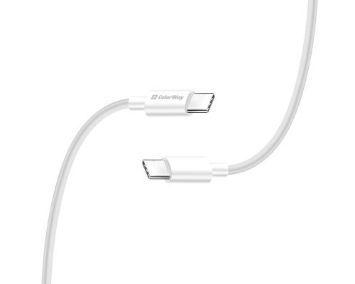 Дата кабель USB-C to USB-C 2.0m 3A 65W white ColorWay (CW-CBPDCC056-WT)