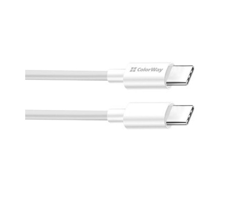 Дата кабель USB-C to USB-C 2.0m 3A 65W white ColorWay (CW-CBPDCC056-WT)