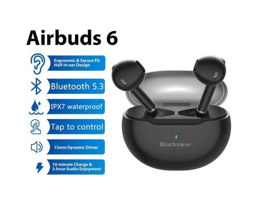 Навушники Blackview AirBuds 6 Black (6931548308423)