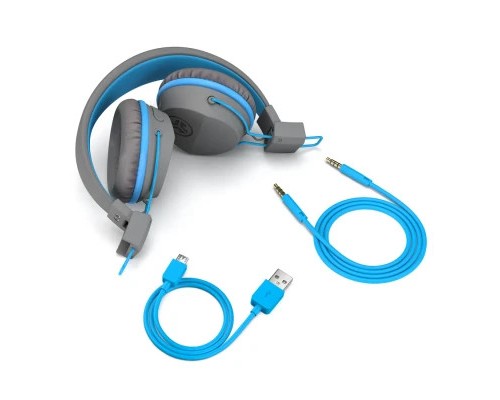 Навушники Jlab JBuddies Studio Wireless Graphite/Blue (IEUHBSTUDIORGRYBLU4)