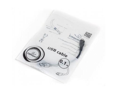 Дата кабель USB 2.0 AM to Micro 5P 0.1m Cablexpert (CCP-mUSB2-AMBM-0.1M)