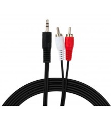 Кабель мультимедійний Jack 3.5mm male to 2xRCA 5.0m Vinga (VCPDCJ35MRCA25BK)