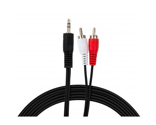 Кабель мультимедійний Jack 3.5mm male to 2xRCA 5.0m Vinga (VCPDCJ35MRCA25BK)