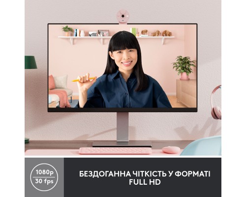 Веб-камера Logitech Brio 300 FHD Rose (960-001448)