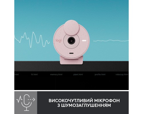Веб-камера Logitech Brio 300 FHD Rose (960-001448)