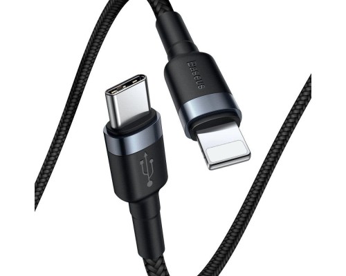 Дата кабель USB-C to Lightning 1.0m 18W 2.1A Cafule Black-Grey Baseus (CATLKLF-G1)