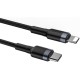 Дата кабель USB-C to Lightning 1.0m 18W 2.1A Cafule Black-Grey Baseus (CATLKLF-G1)
