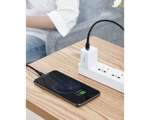 Дата кабель USB-C to Lightning 1.0m 18W 2.1A Cafule Black-Grey Baseus (CATLKLF-G1)