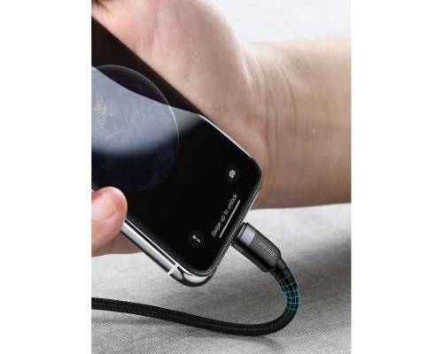 Дата кабель USB-C to Lightning 1.0m 18W 2.1A Cafule Black-Grey Baseus (CATLKLF-G1)